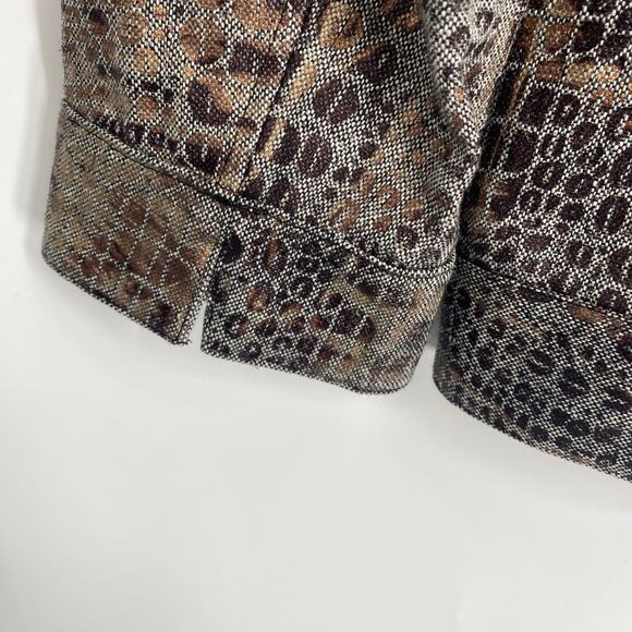 Chico's Jacket Women's Large Reversible Full Zip Jacket Reptile Print Gray - Picture 6 of 10